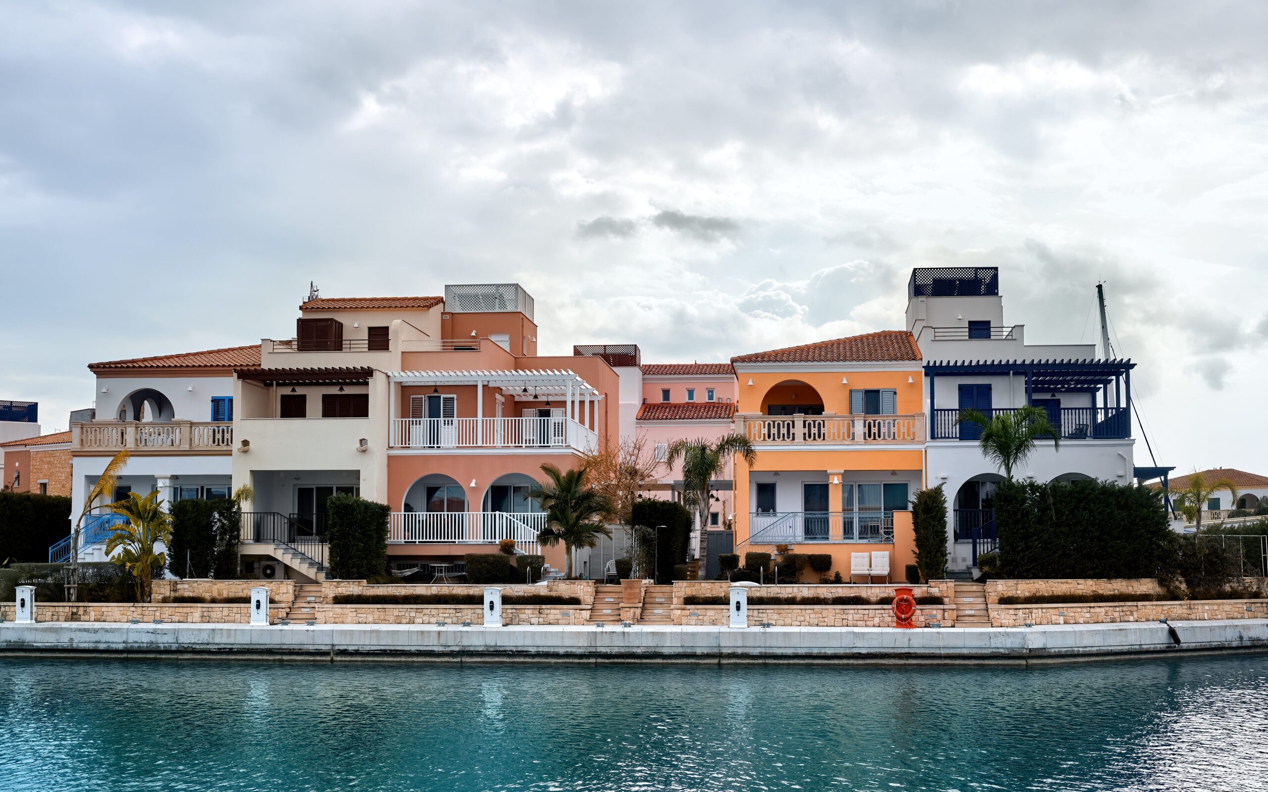 Residential buildings located near the water in Limassol, Cyprus